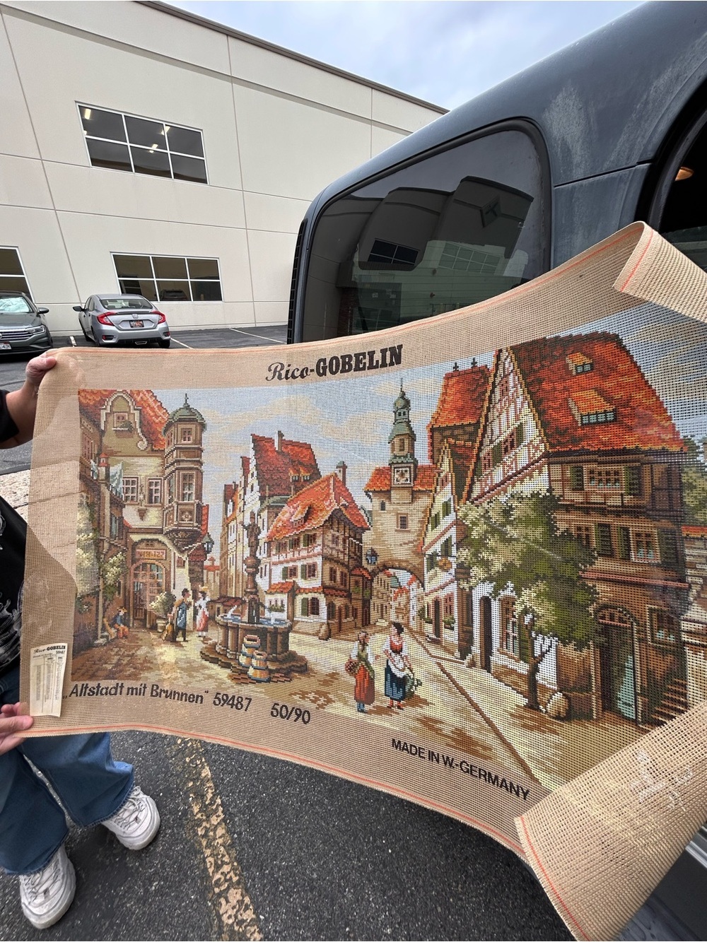 Rico-Gobelin Tapestry Panel - Vintage German Village Scene